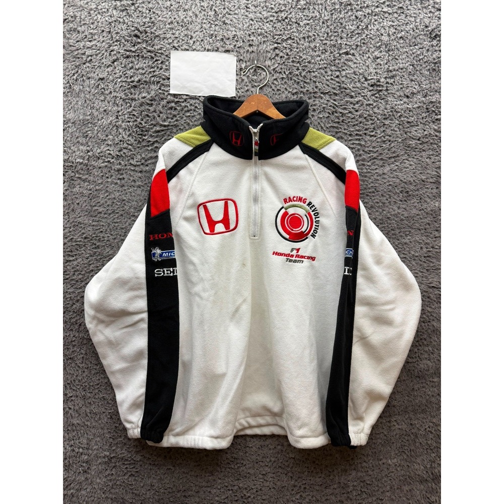 NWD F1 Honda Racing Team Racing Revolution Fleece 1/4 Zip Jacket White Size XL